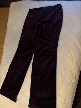 Sutton Studio Deep Plum Velvet-Look Pants